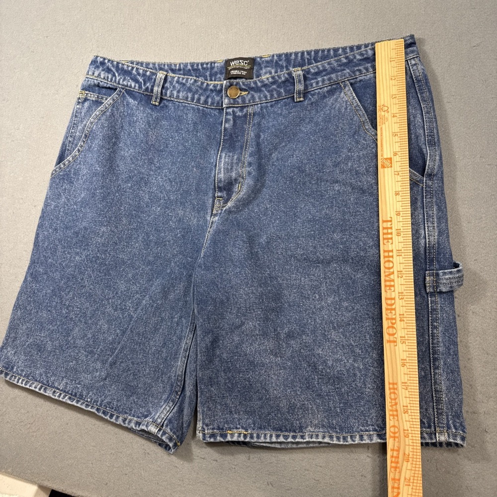Wesc Men's Blue Denim Flat Front Shorts